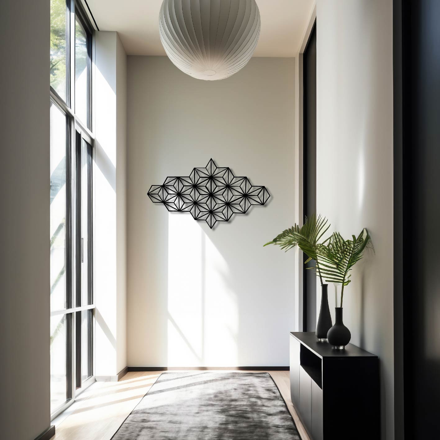 GEOMETRIC PATTERN DECOR METAL WALL ART