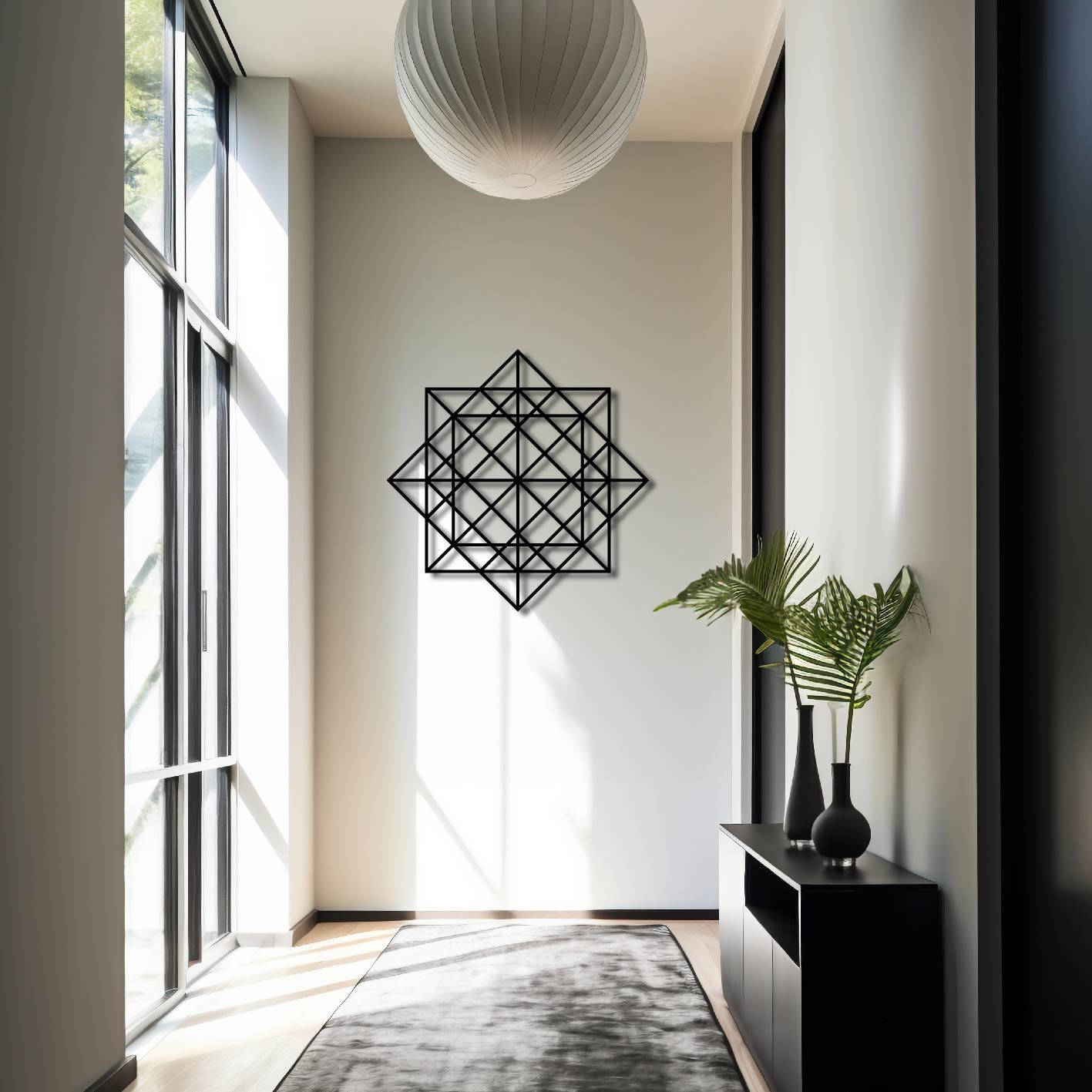 GEOMETRIC SQUARES METAL WALL ART