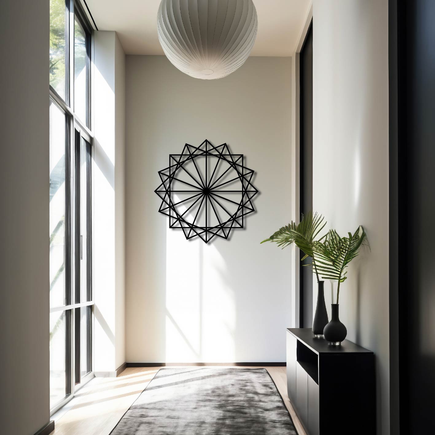 GEOMETRIC STAR METAL WALL ART