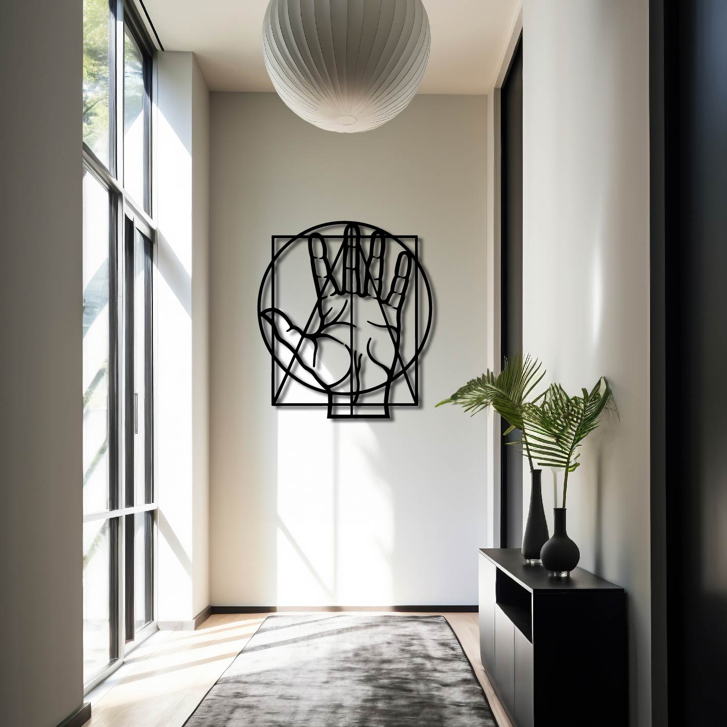 HAND LINES METAL WALL ART
