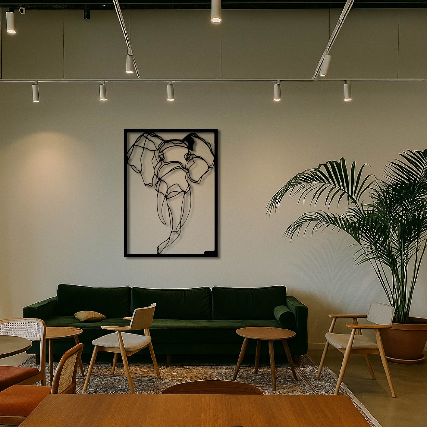ELEPHANT FRAME METAL WALL ART