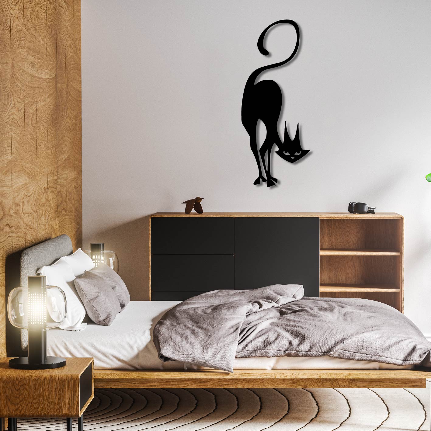 Mischievous Cat (Cartoon Cat) Metal Wall Art Frame