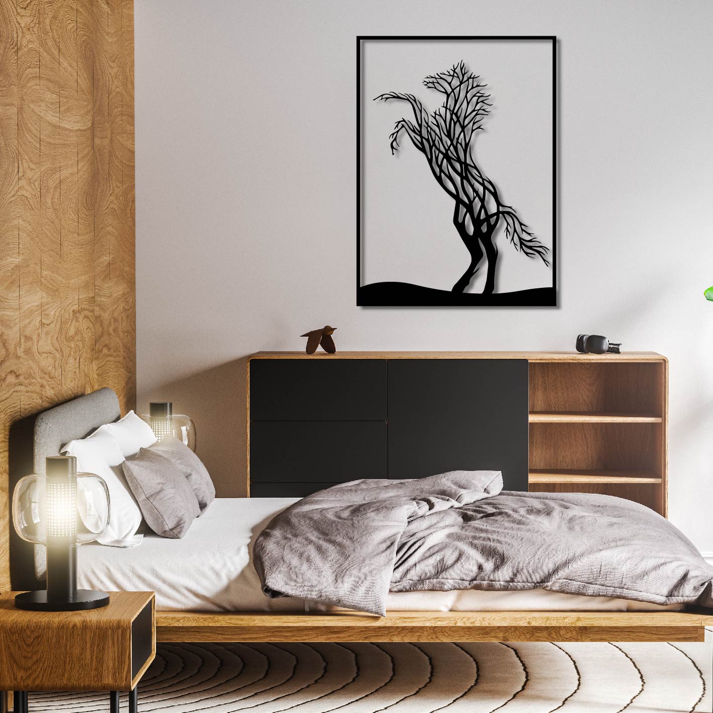 HORSE TREE METAL WALL ART
