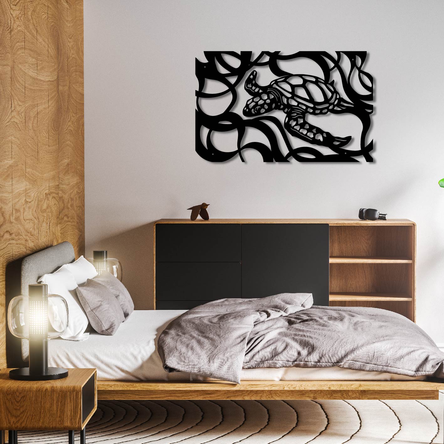Just Keep Swimming - Turtle Metal Wall Art Frame