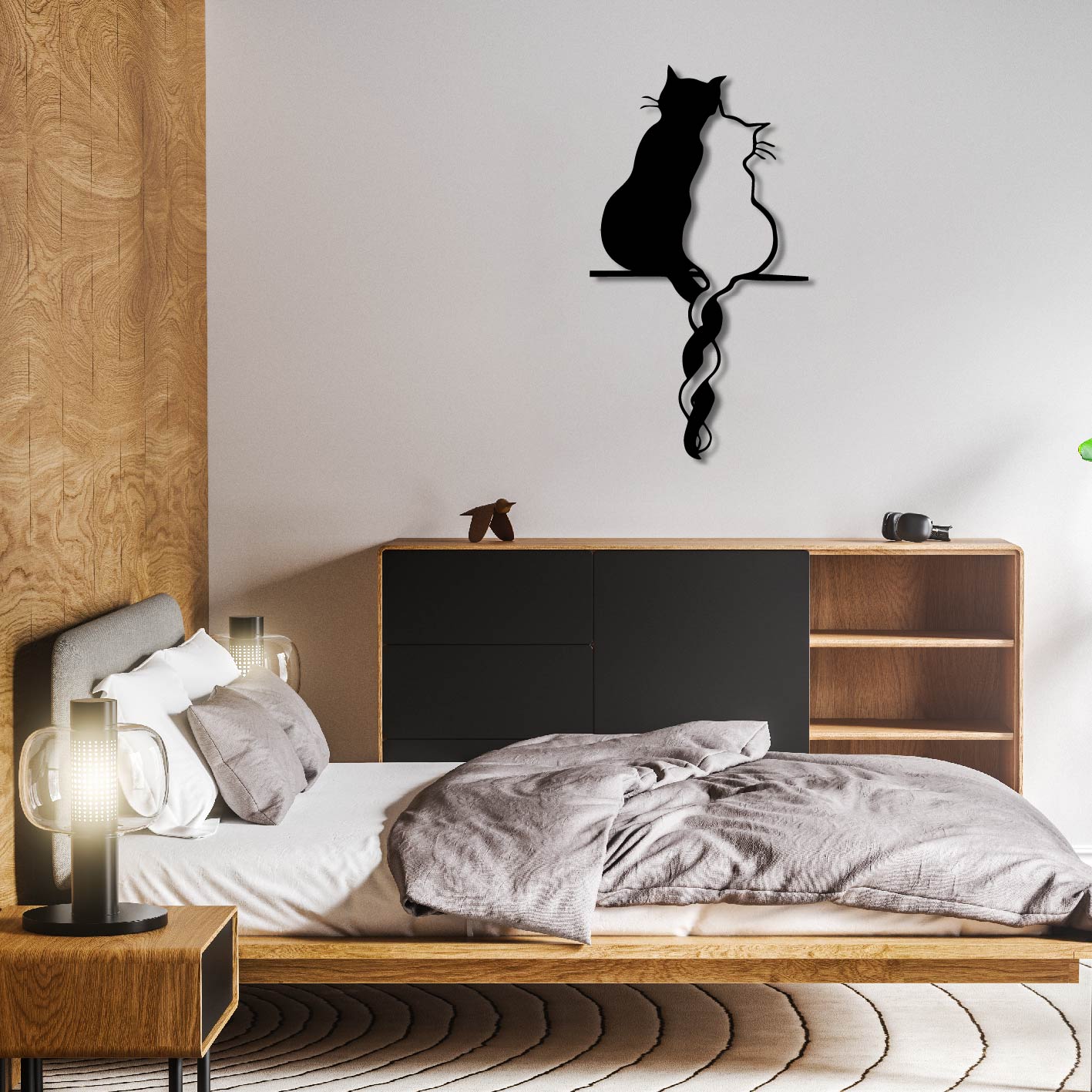 Cats In Love Metal Wall Art Frame