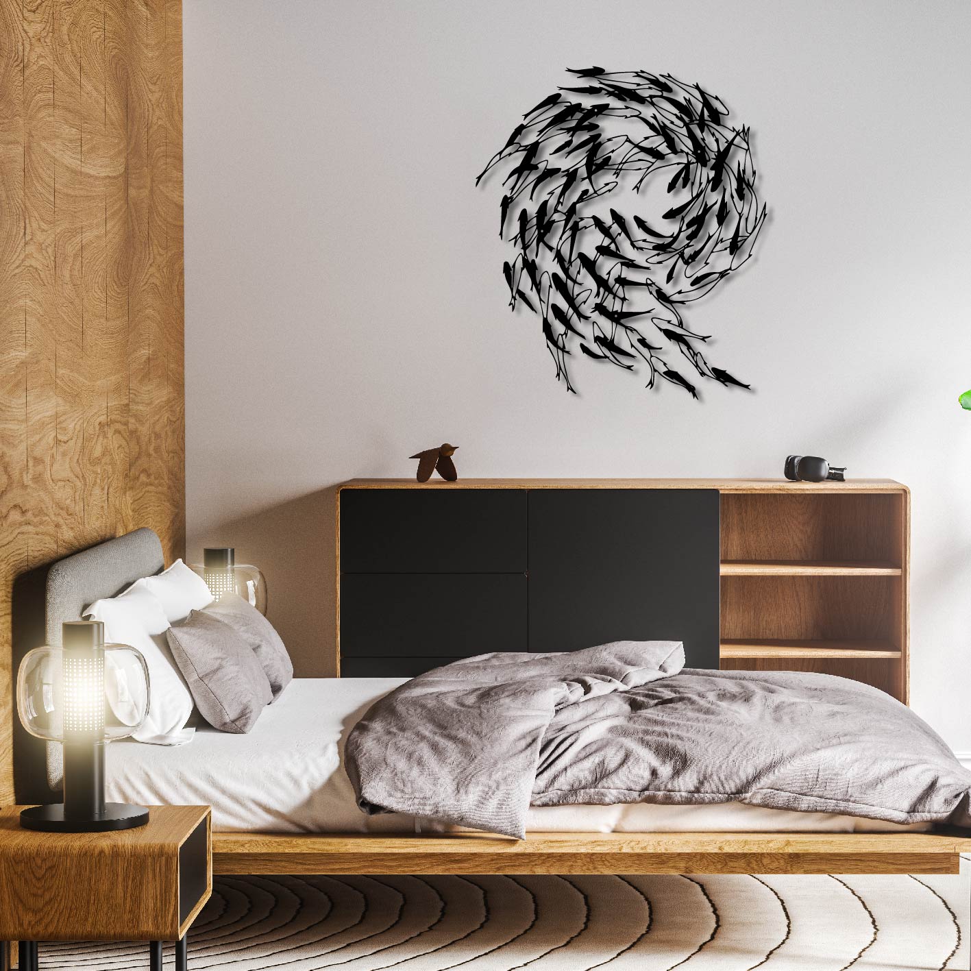 Koi Fish Metal Wall Art Frame