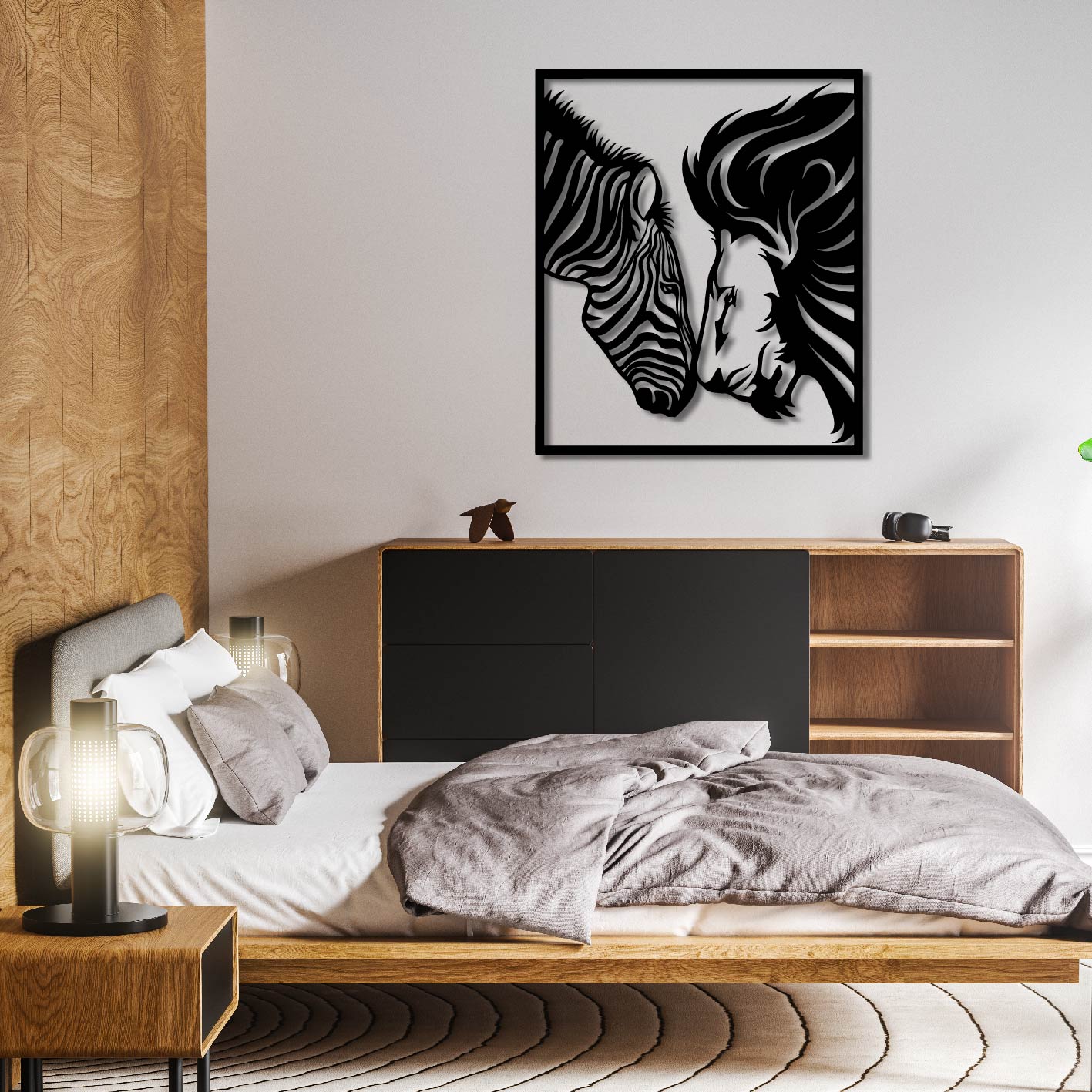 THE BEAST WITH HIS PREY METAL WALL ART