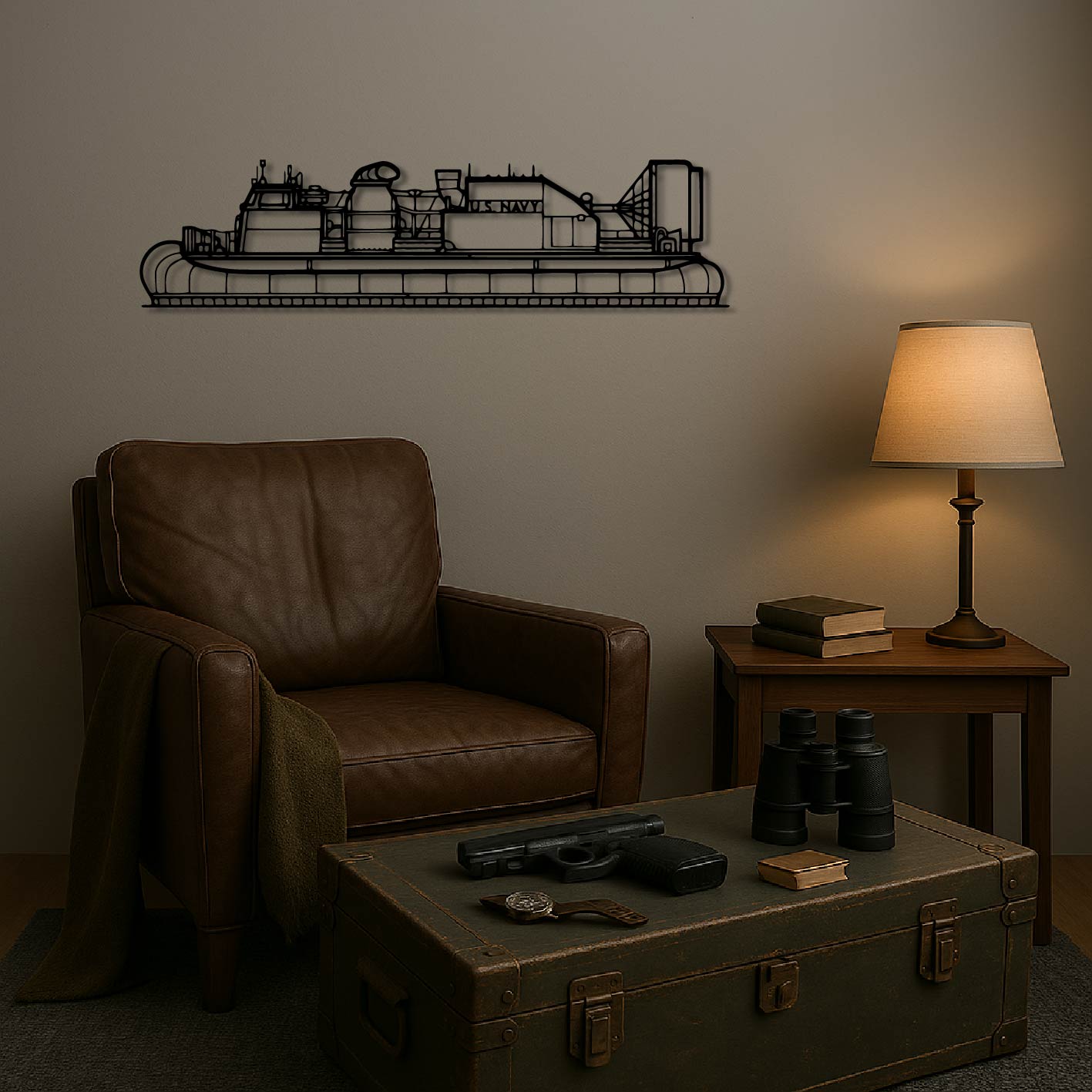 LANDING CRAFT AIR CUSHION METAL WALL ART