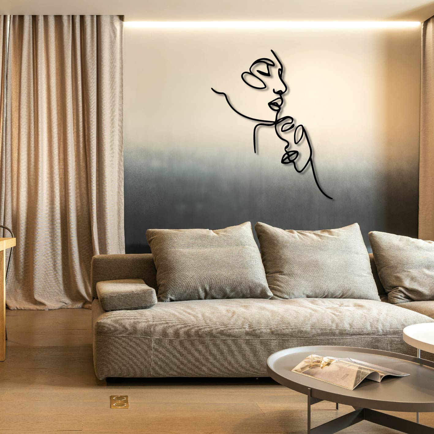 MAN AND WOMAN METAL WALL ART
