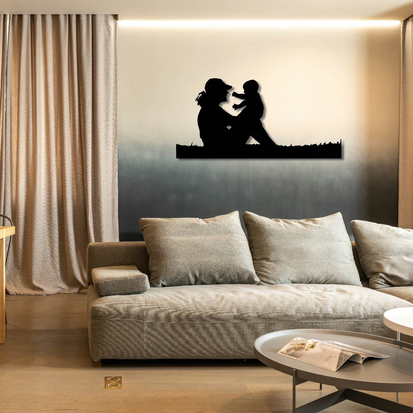 MOTHER AND BABY METAL WALL ART