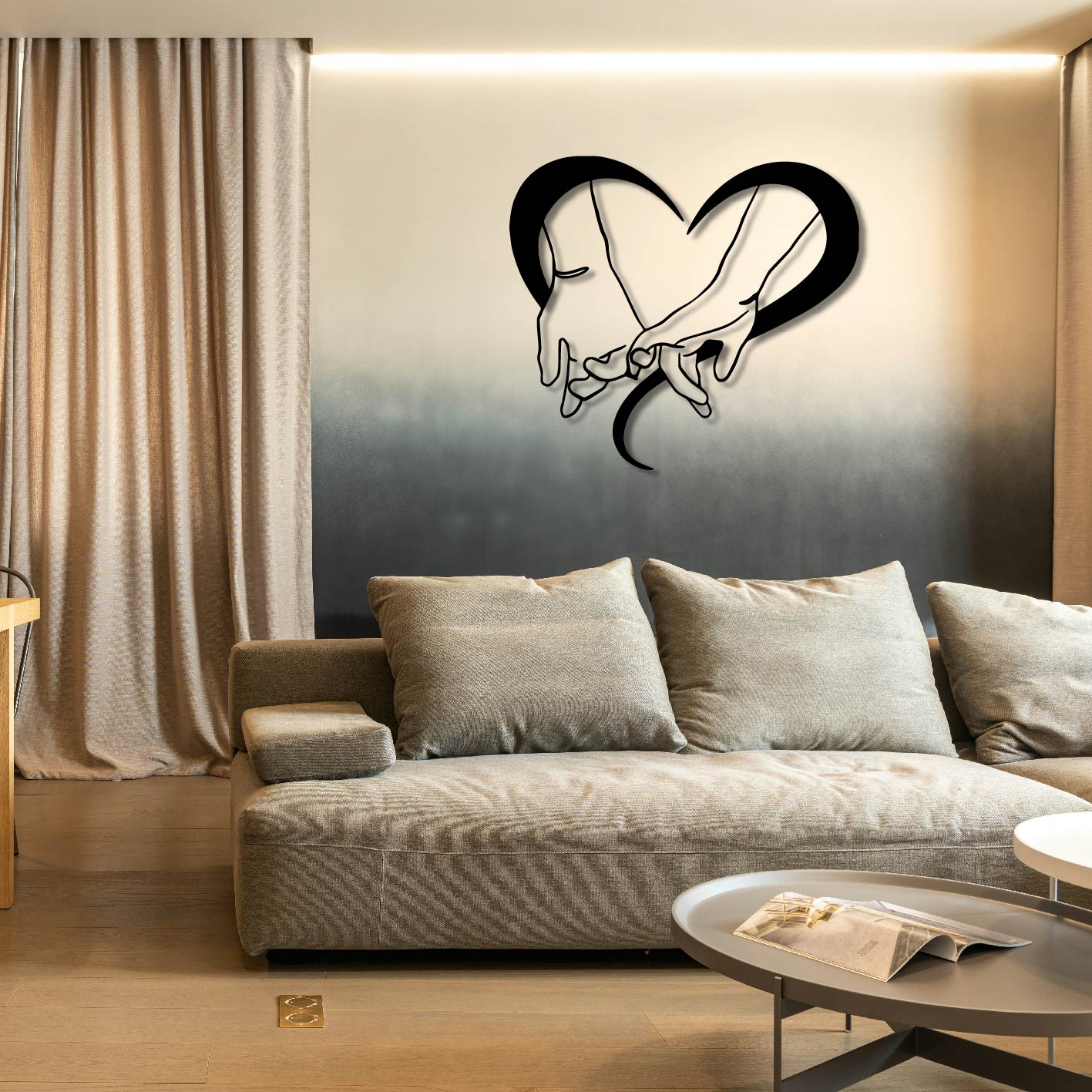 HANDS HEART METAL WALL ART