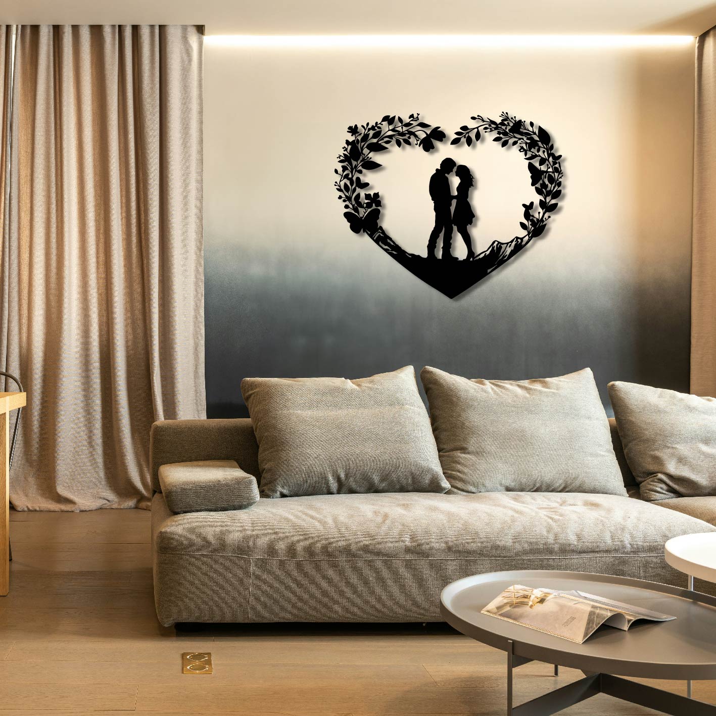 HILLSIDE LOVERS METAL WALL ART