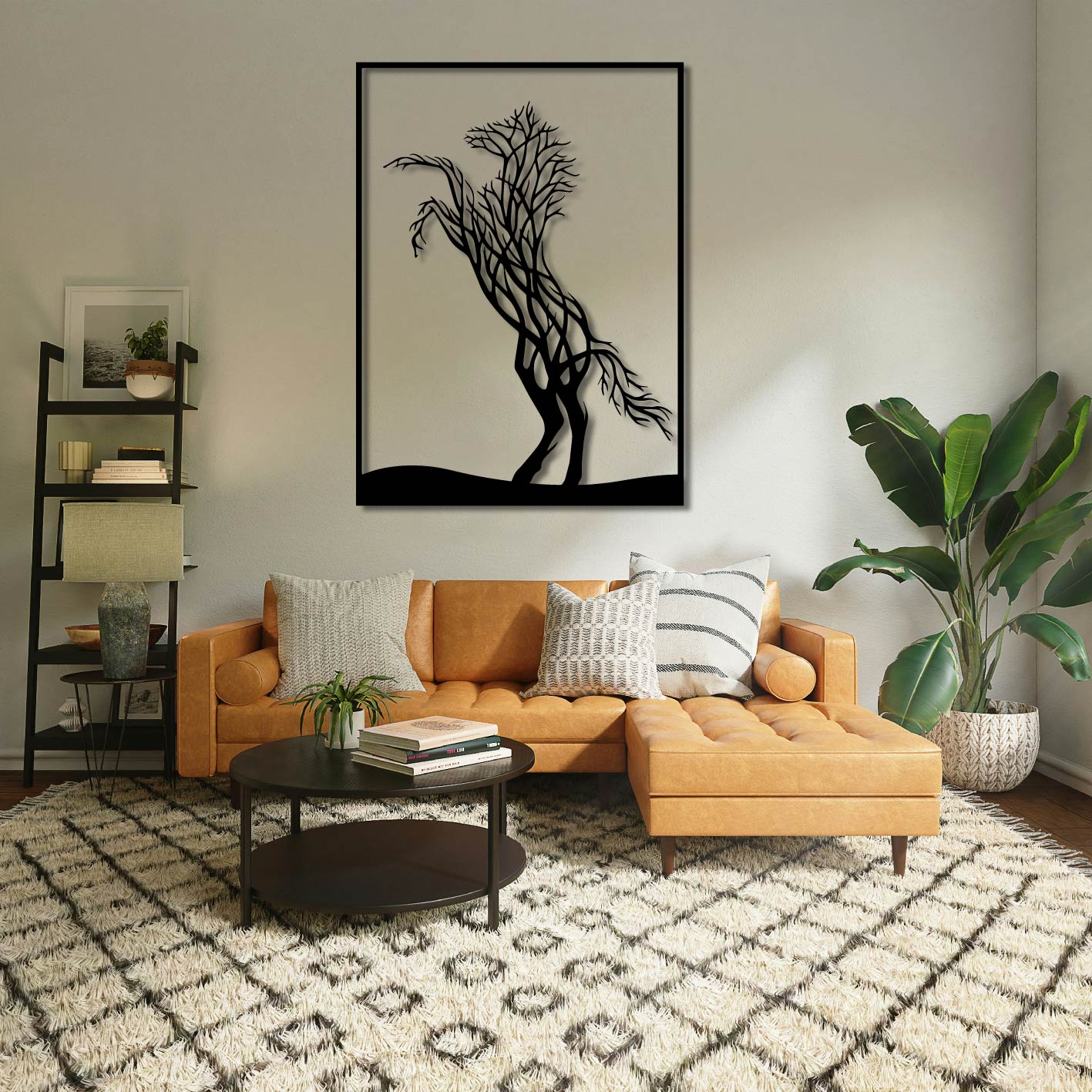 HORSE TREE METAL WALL ART