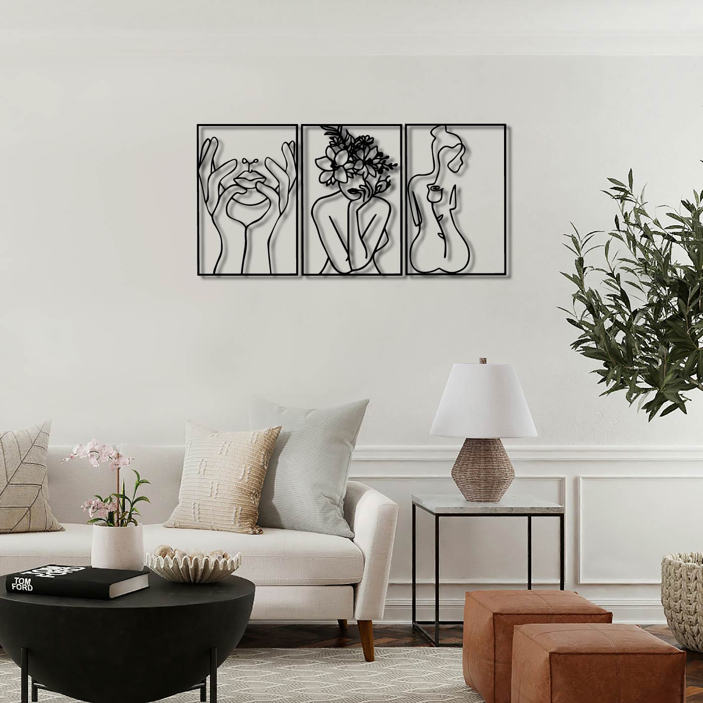 Woman Portraits Metal Wall Art Frame