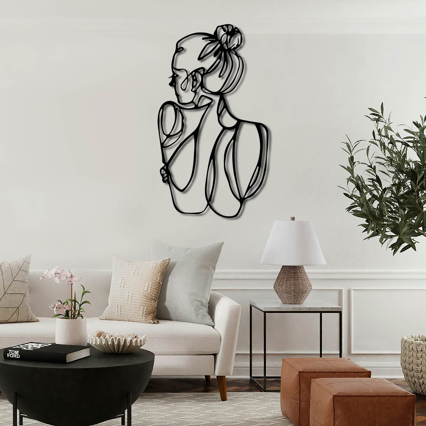 ABSTRACT WOMAN METAL WALL ART