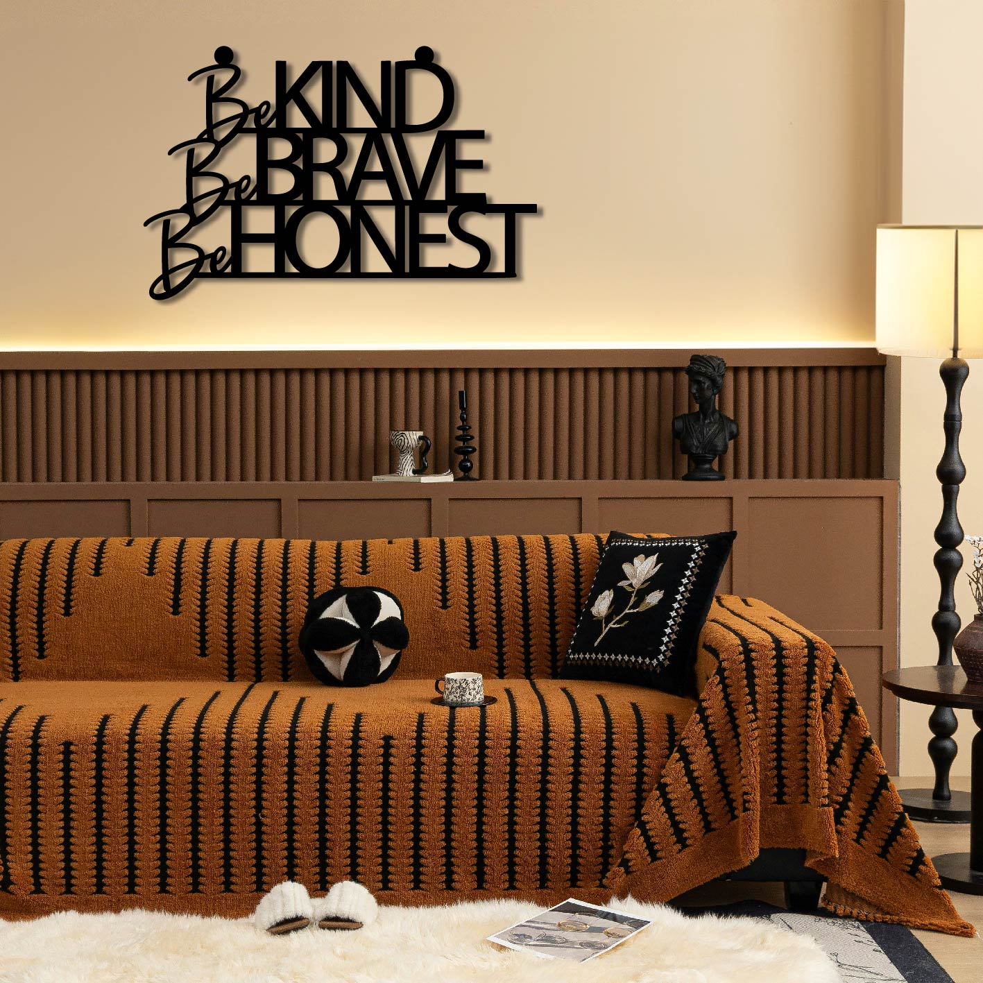 BE KIND BE BRAVE BE HONEST METAL WALL ART