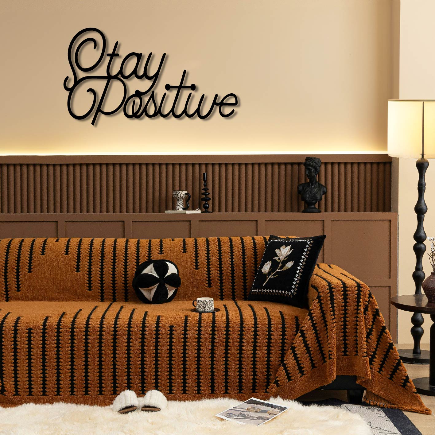 STAY POSITIVE METAL WALL ART