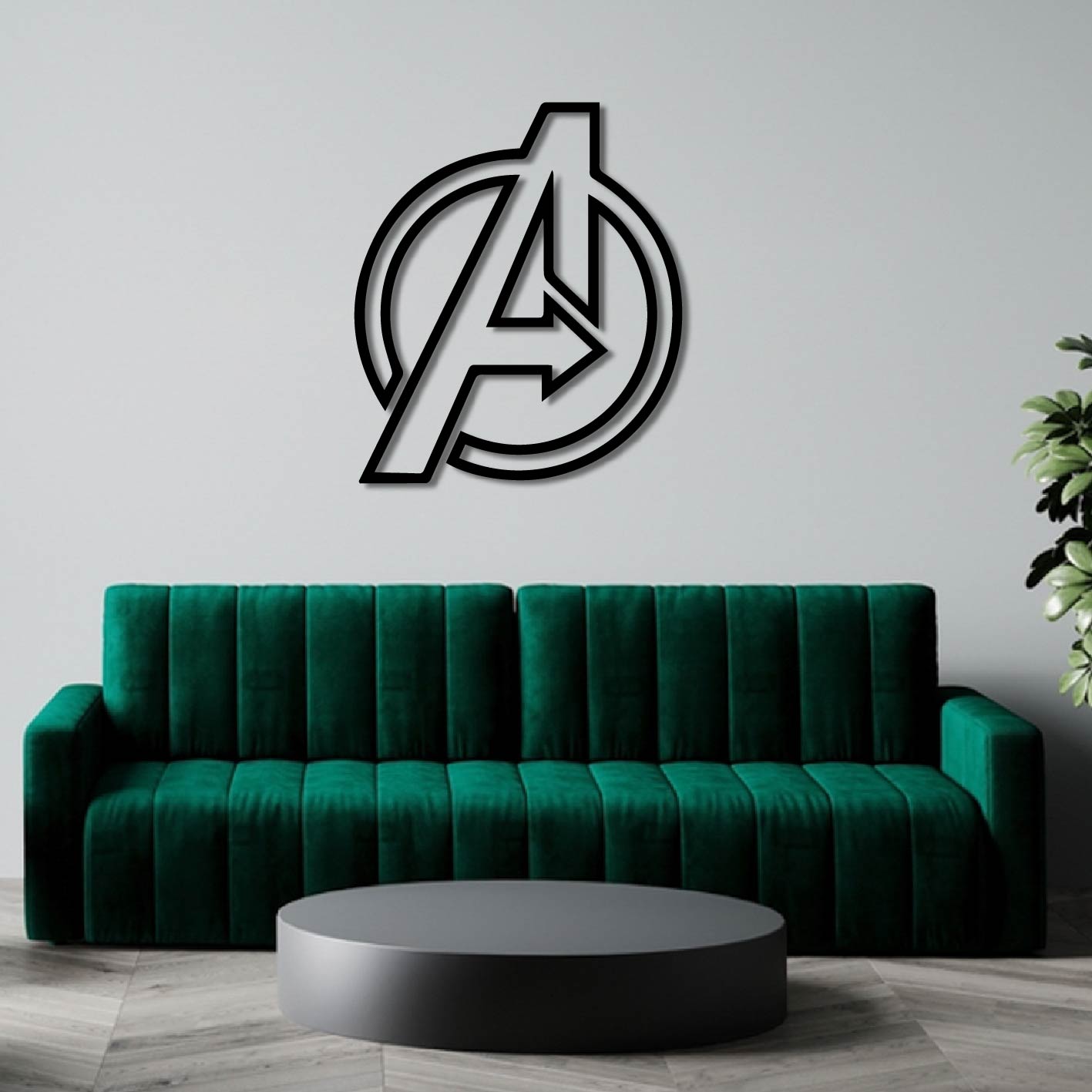 AVENGERS LOGO OUTLINE METAL WALL ART
