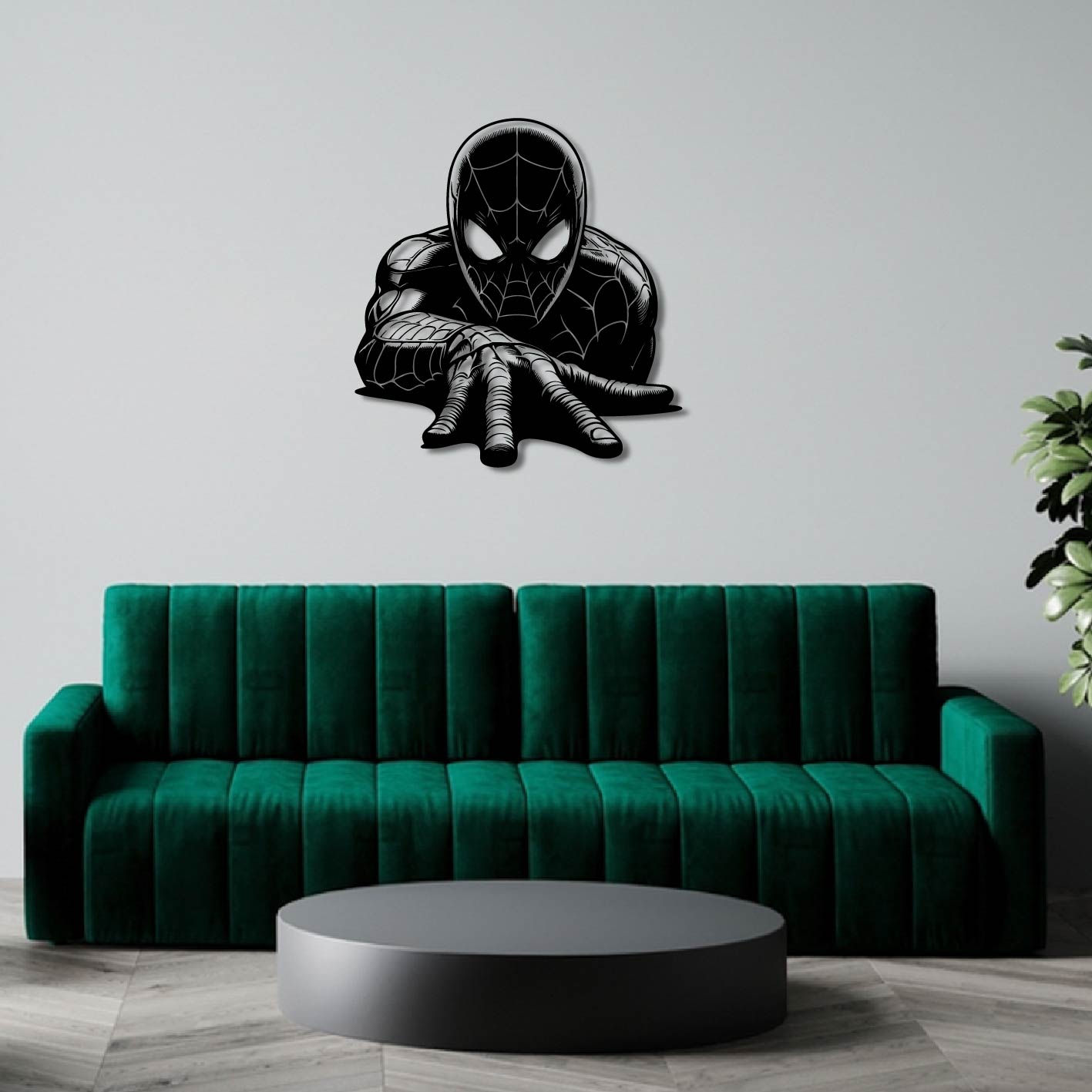 SPIDERMAN CRAWLING PERSPECTIVE METAL WALL ART