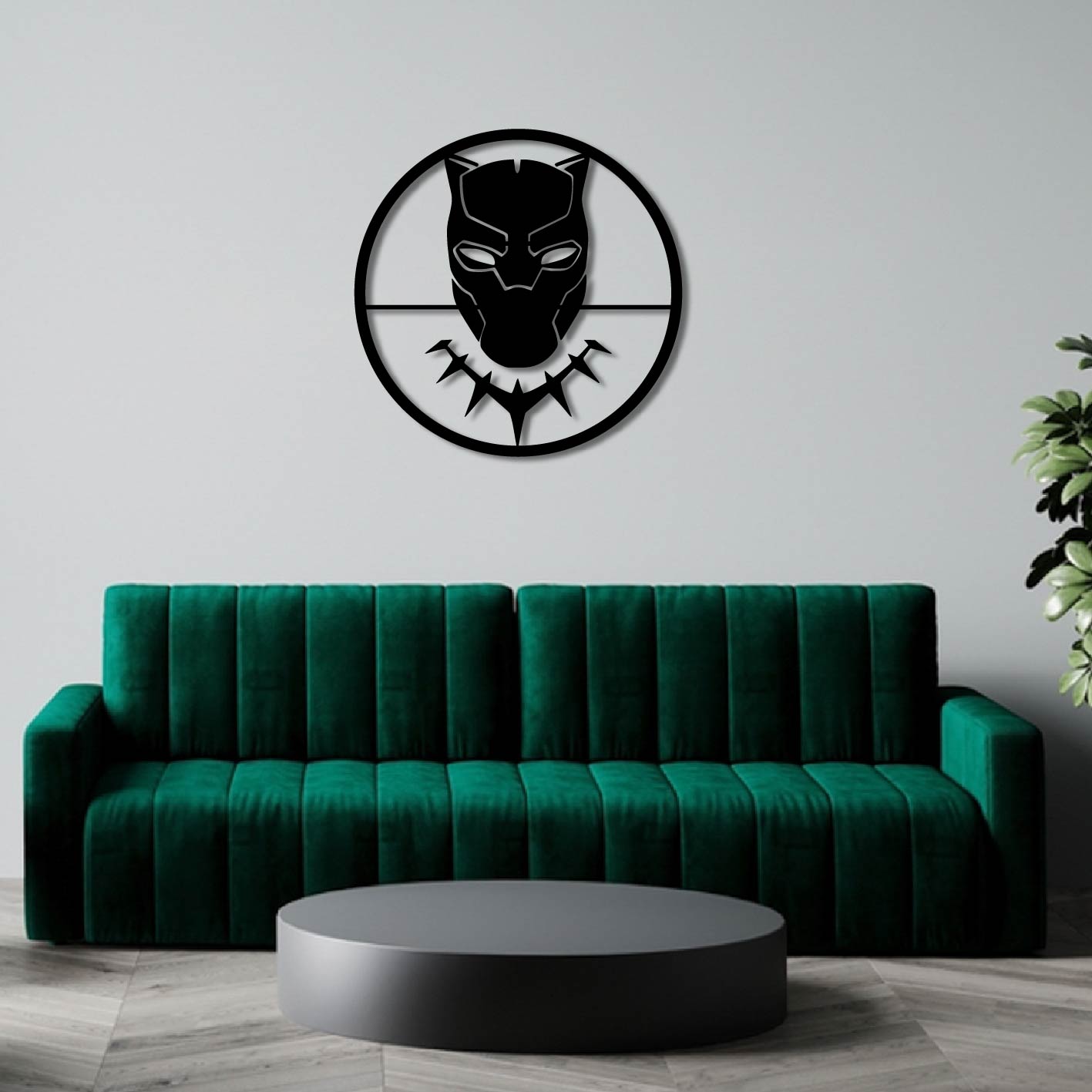 BLACK PANTHER LOGO METAL WALL ART
