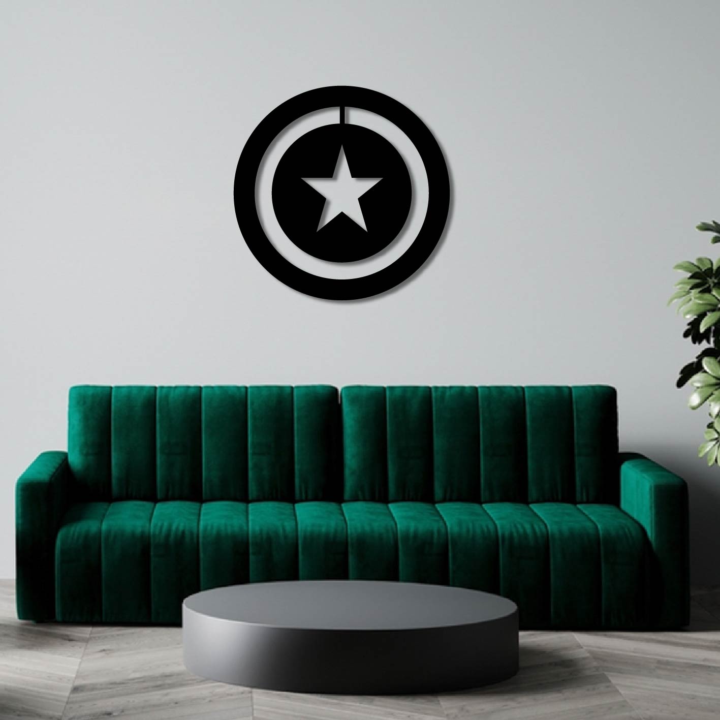 CAPTAIN AMERICA LOGO METAL WALL ART