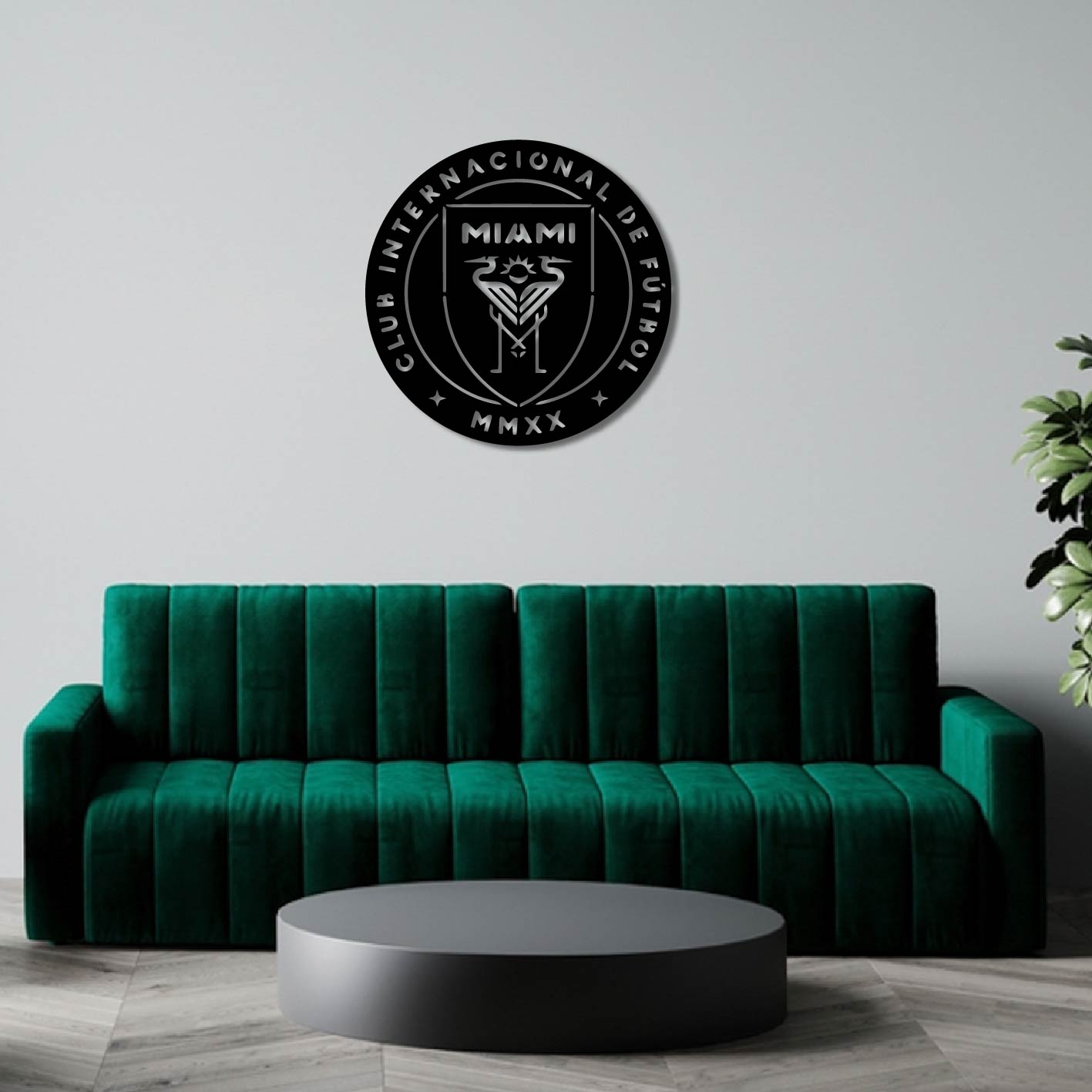 INTER MIAMI LOGO METAL WALL ART