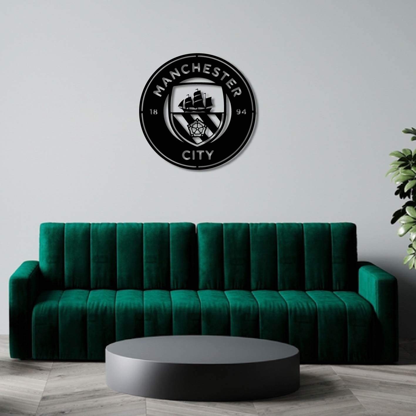 MANCHESTER CITY LOGO METAL WALL ART