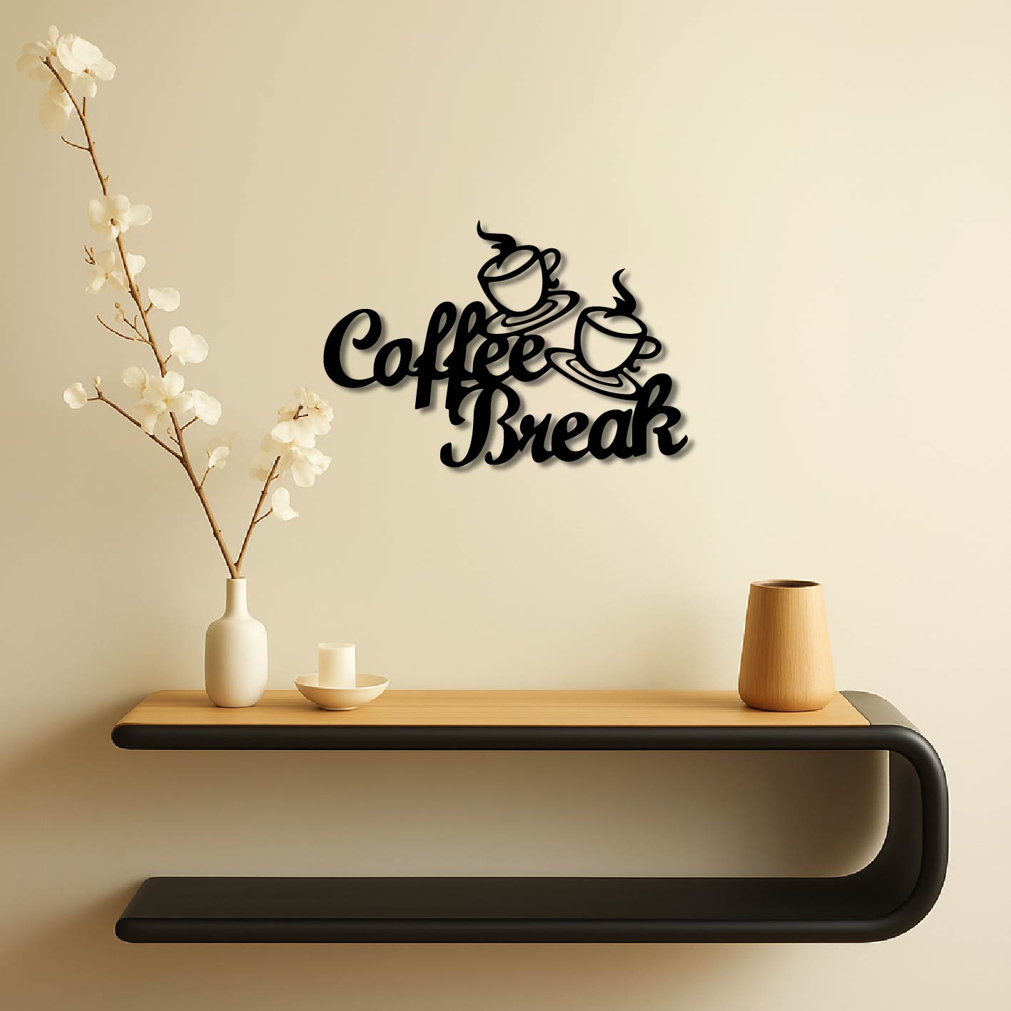 COFFEE BREAK SIGN METAL WALL ART