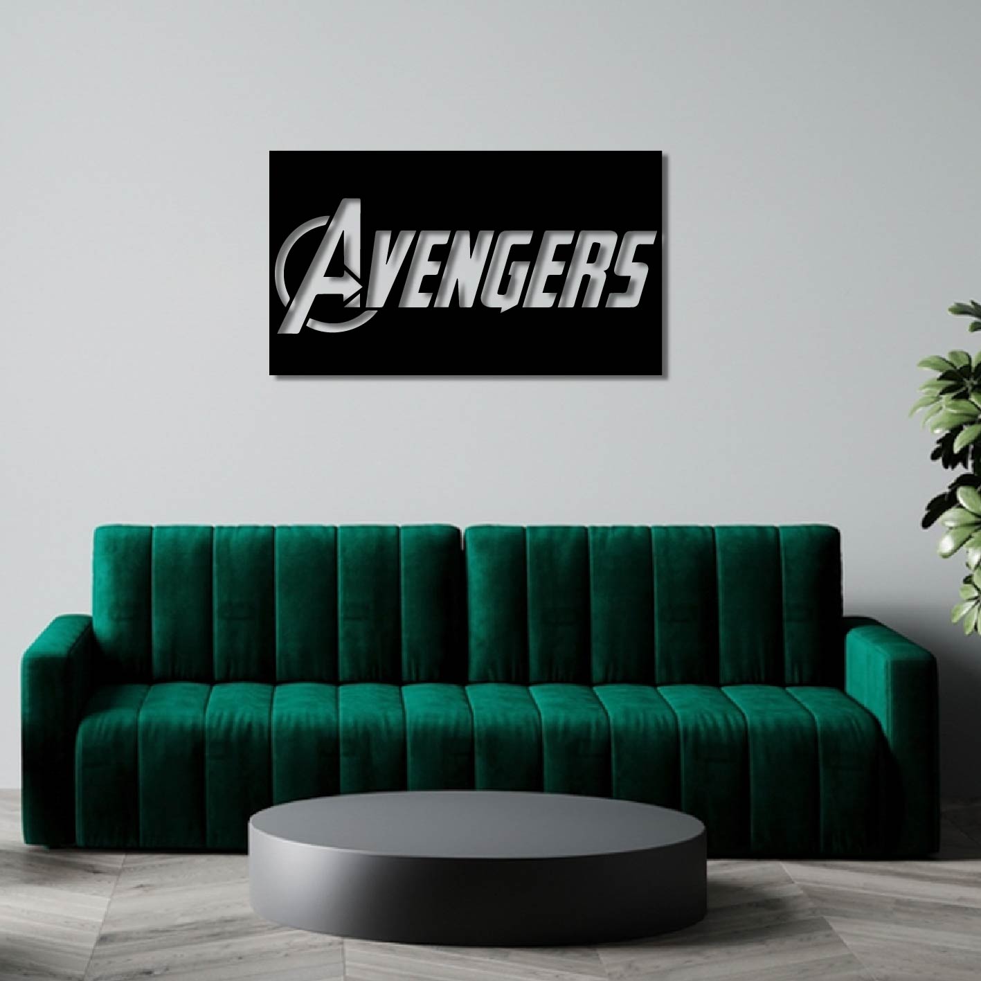 AVENGER LOGO PLATE METAL WALL ART