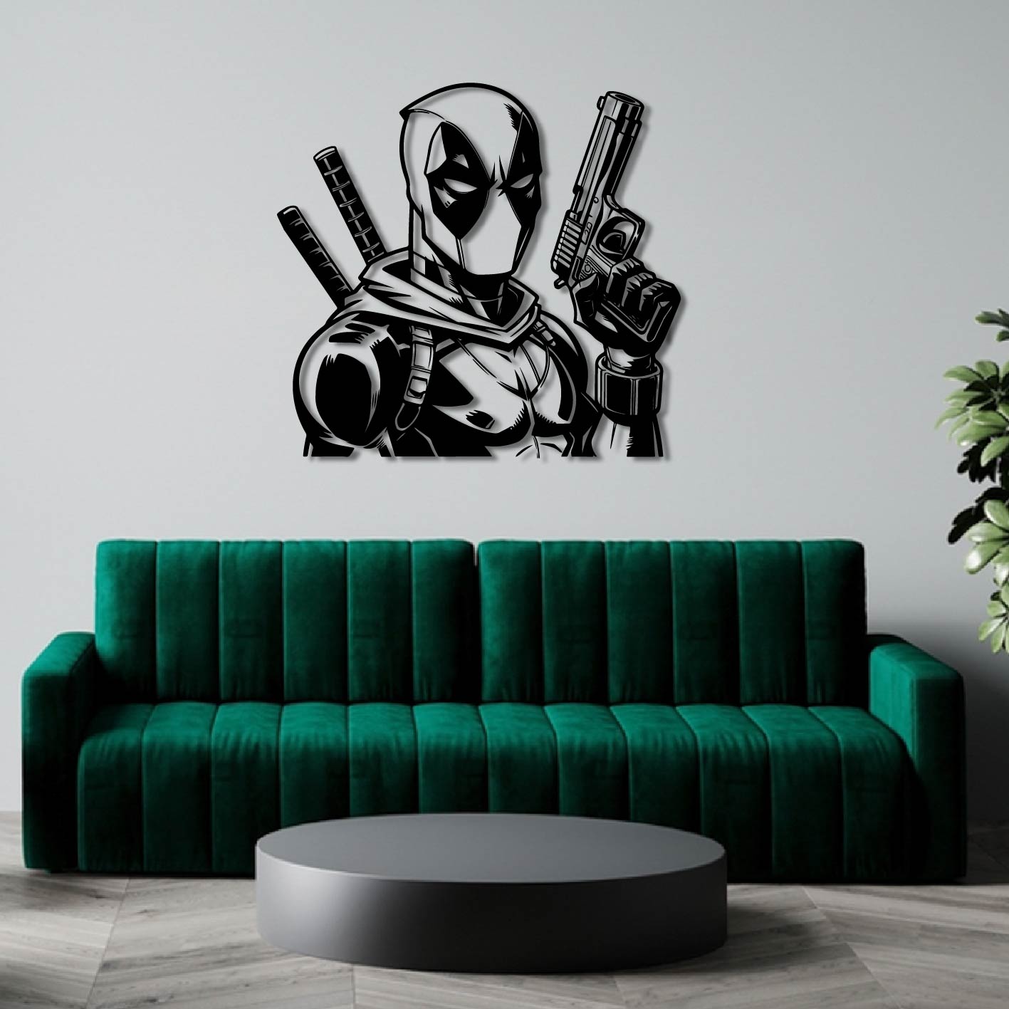 DEADPOOL GUN METAL WALL ART