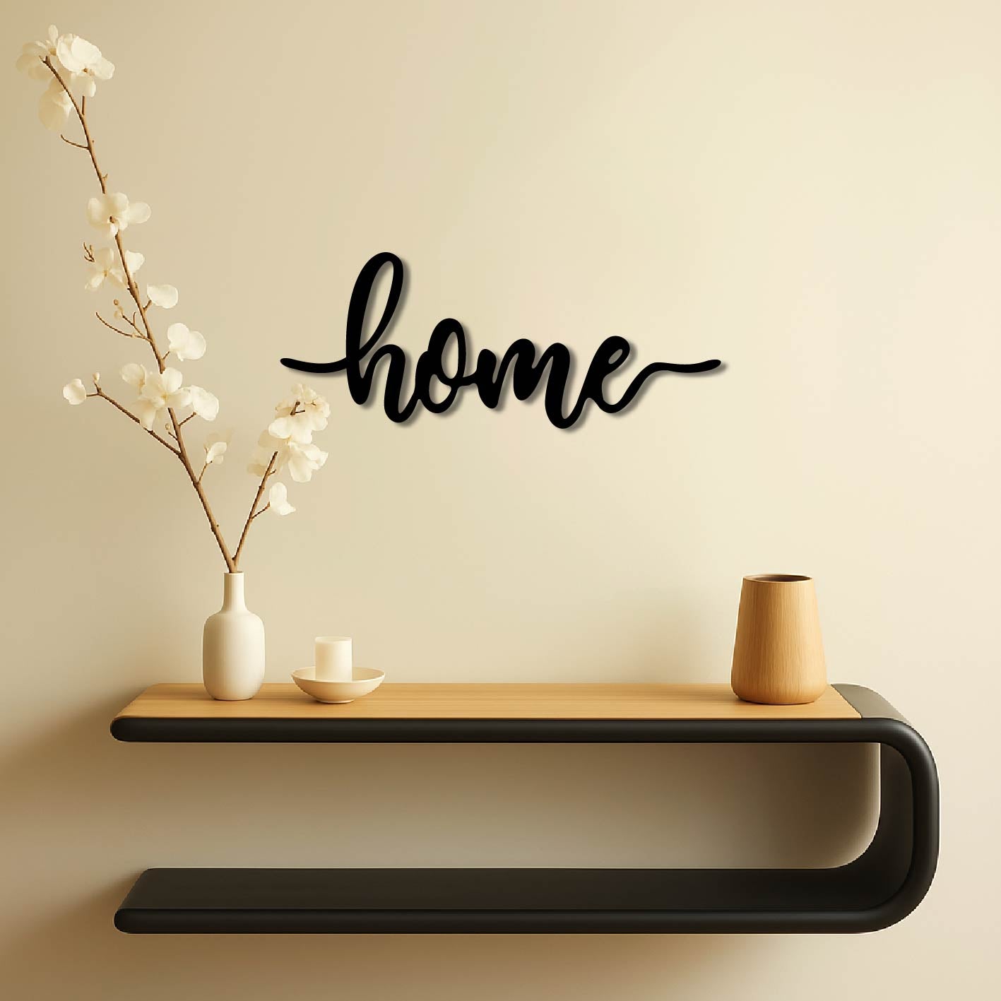 HOME SCRIPT SIGN METAL WALL ART