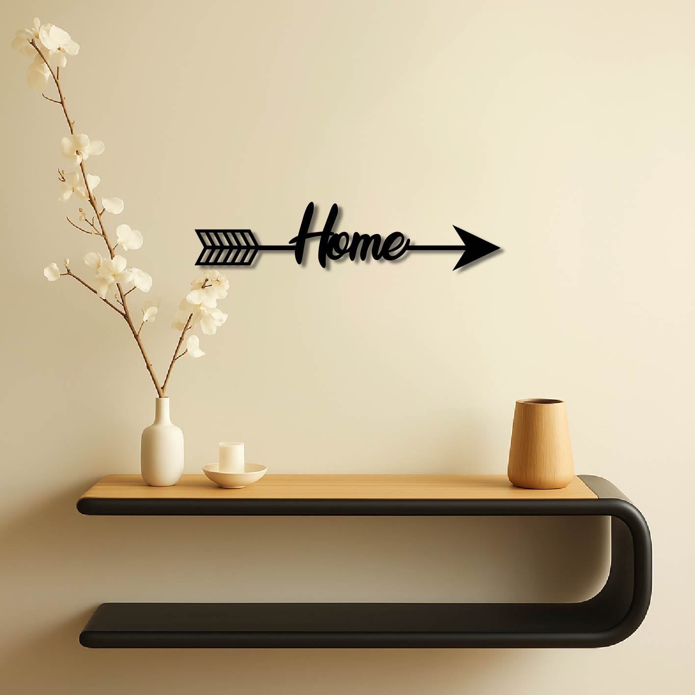 HOME ARROW SIGN METAL WALL ART