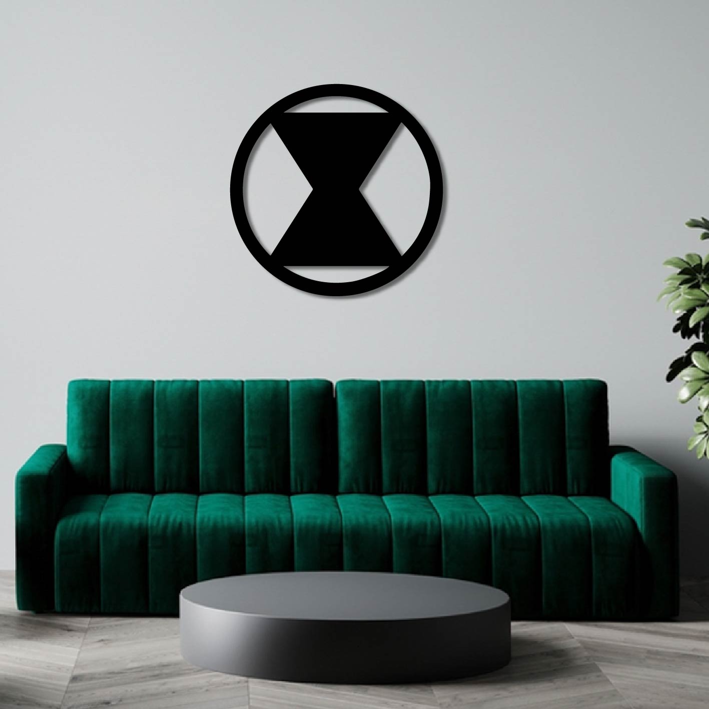 BLACK WIDOW LOGO METAL WALL ART