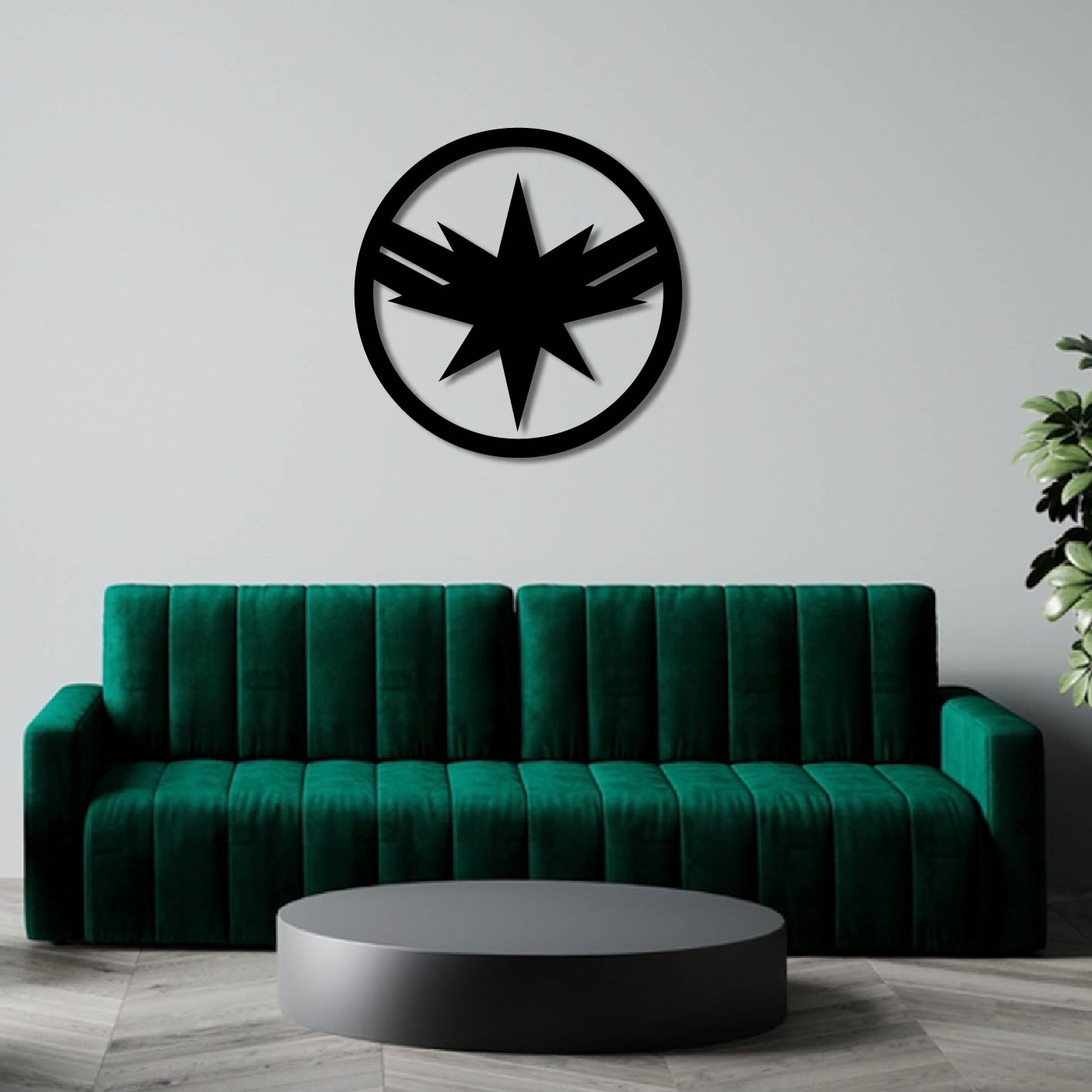 CAPTAIN MARVEL LOGO ROUND METAL WALL ART