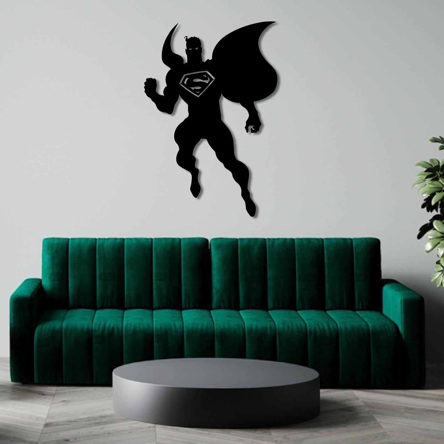 SUPERMAN FLYING SILHOUETTE METAL WALL ART