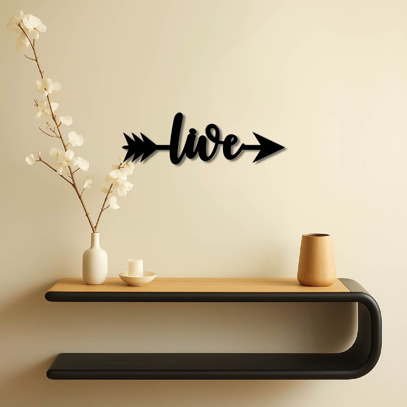 LIVE ARROW SIGN METAL WALL ART