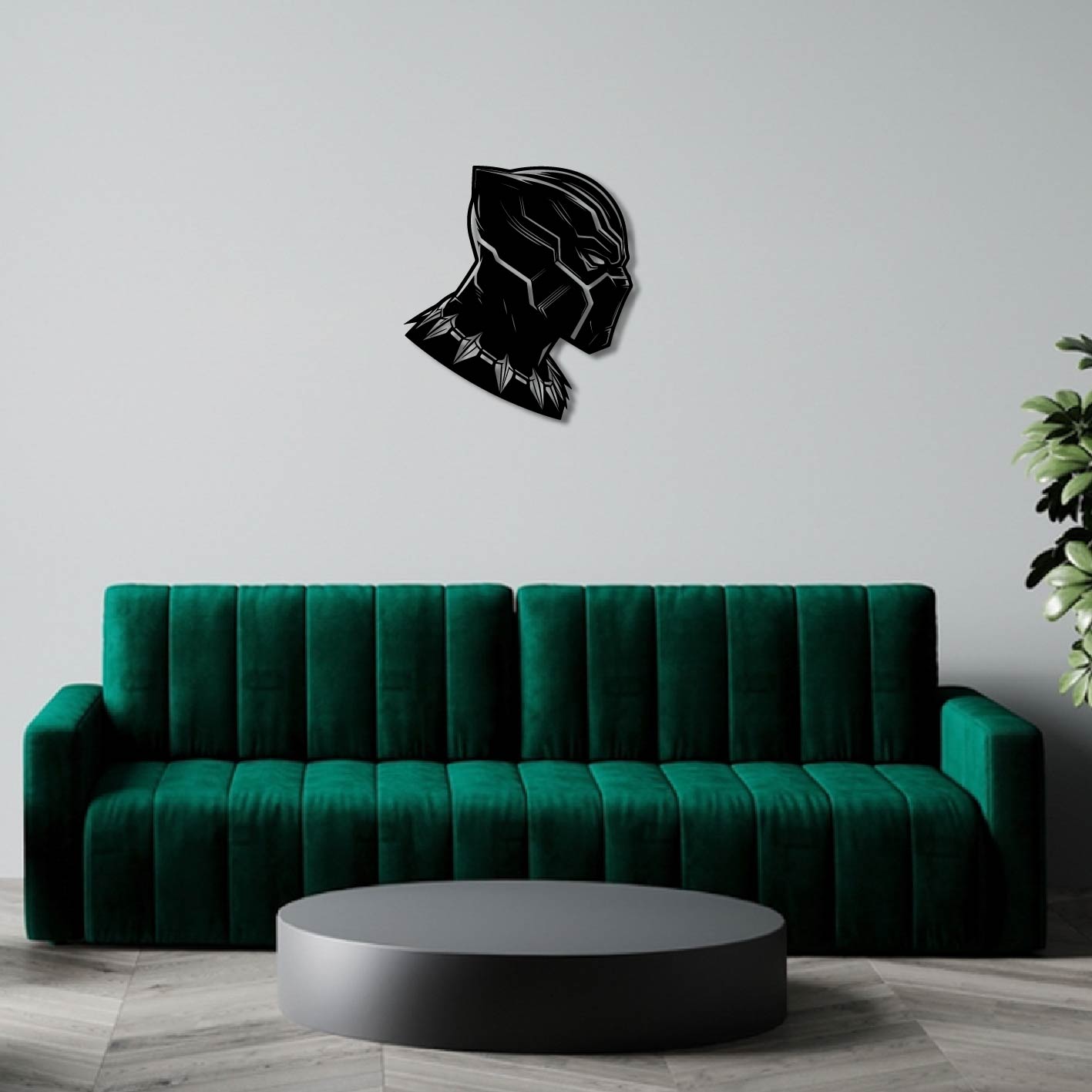 BLACK PANTHER SIDE PORTRAIT METAL WALL ART