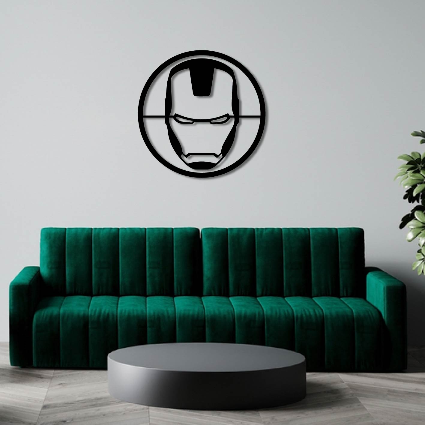 IRONMAN PORTRAIT ROUND METAL WALL ART