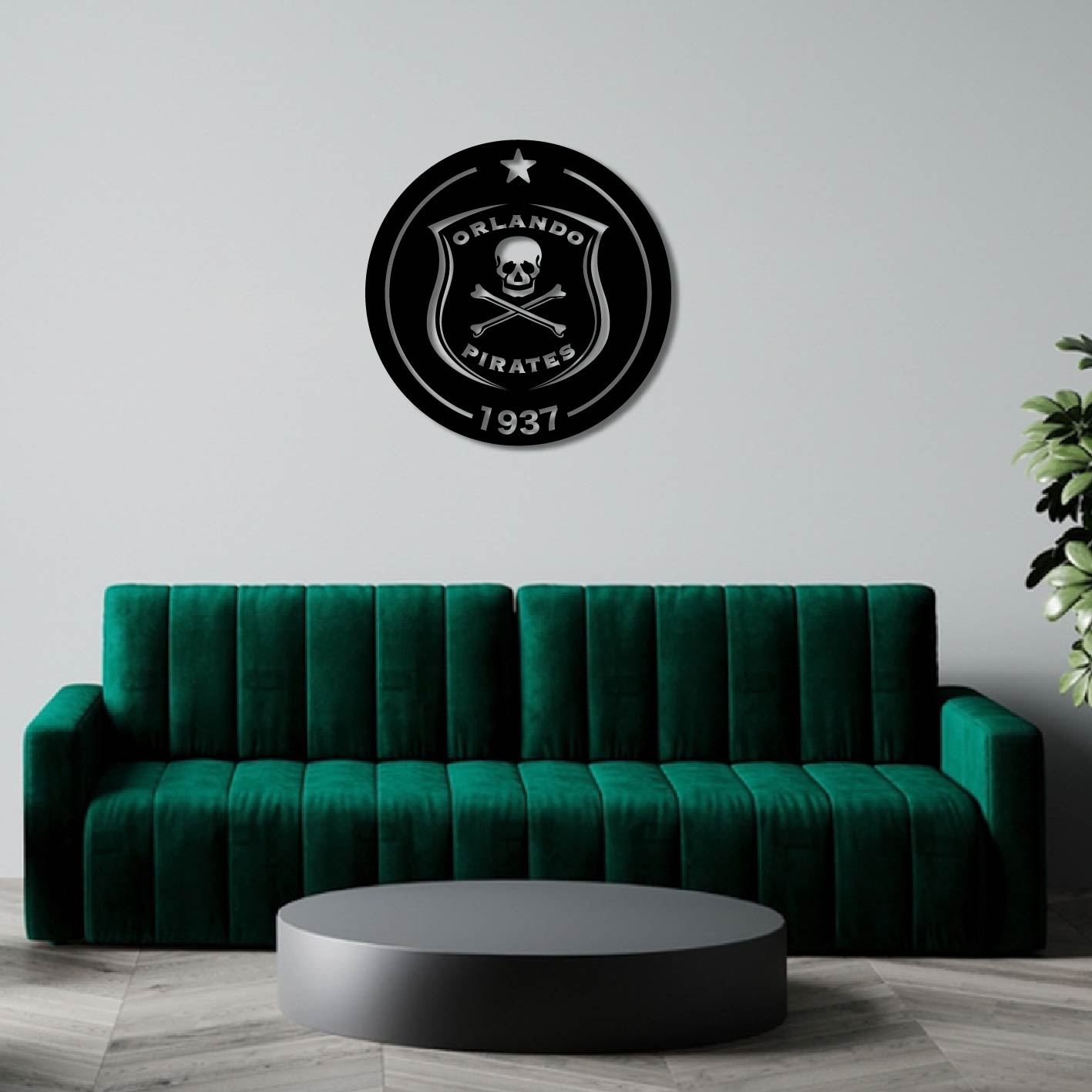 ORLANDO PIRATES LOGO METAL WALL ART