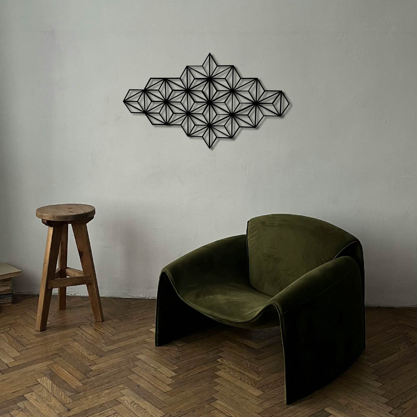 GEOMETRIC PATTERN DECOR METAL WALL ART