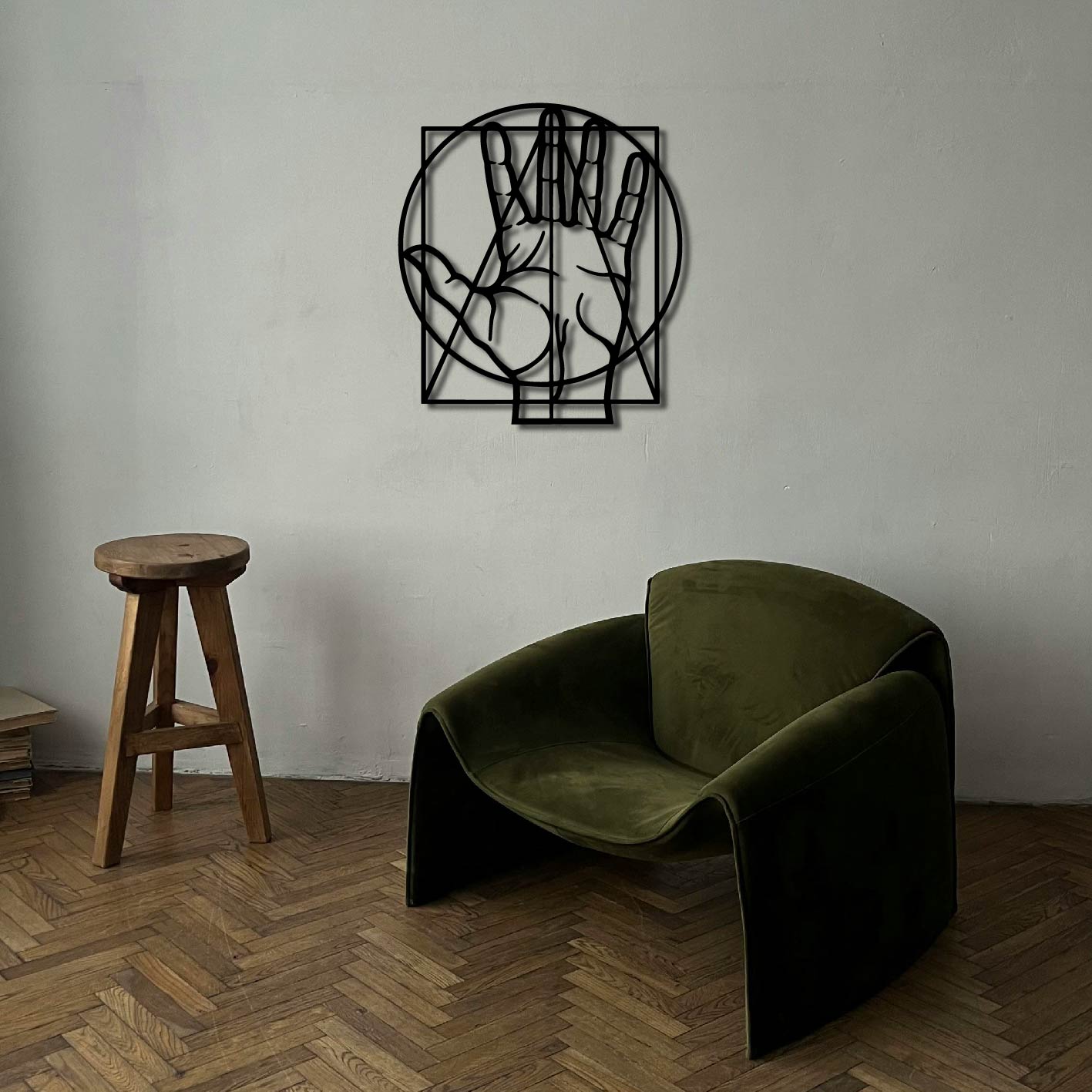 HAND LINES METAL WALL ART