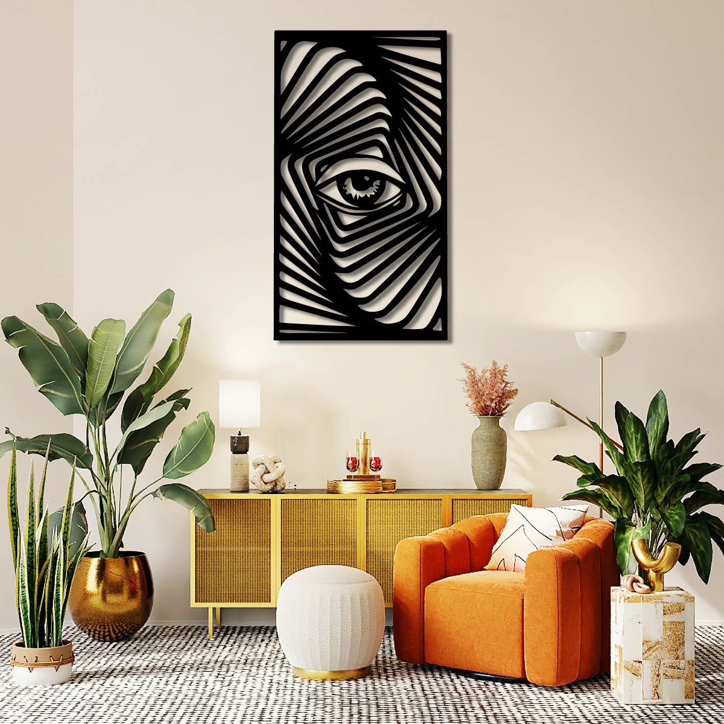 ZEBRA EYE METAL WALL ART
