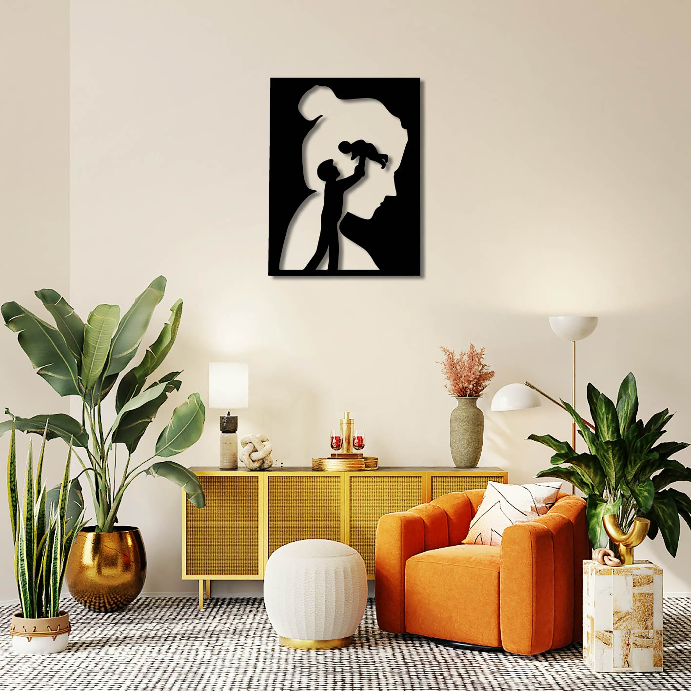 FAMILY ON HER MIND METAL WALL ART