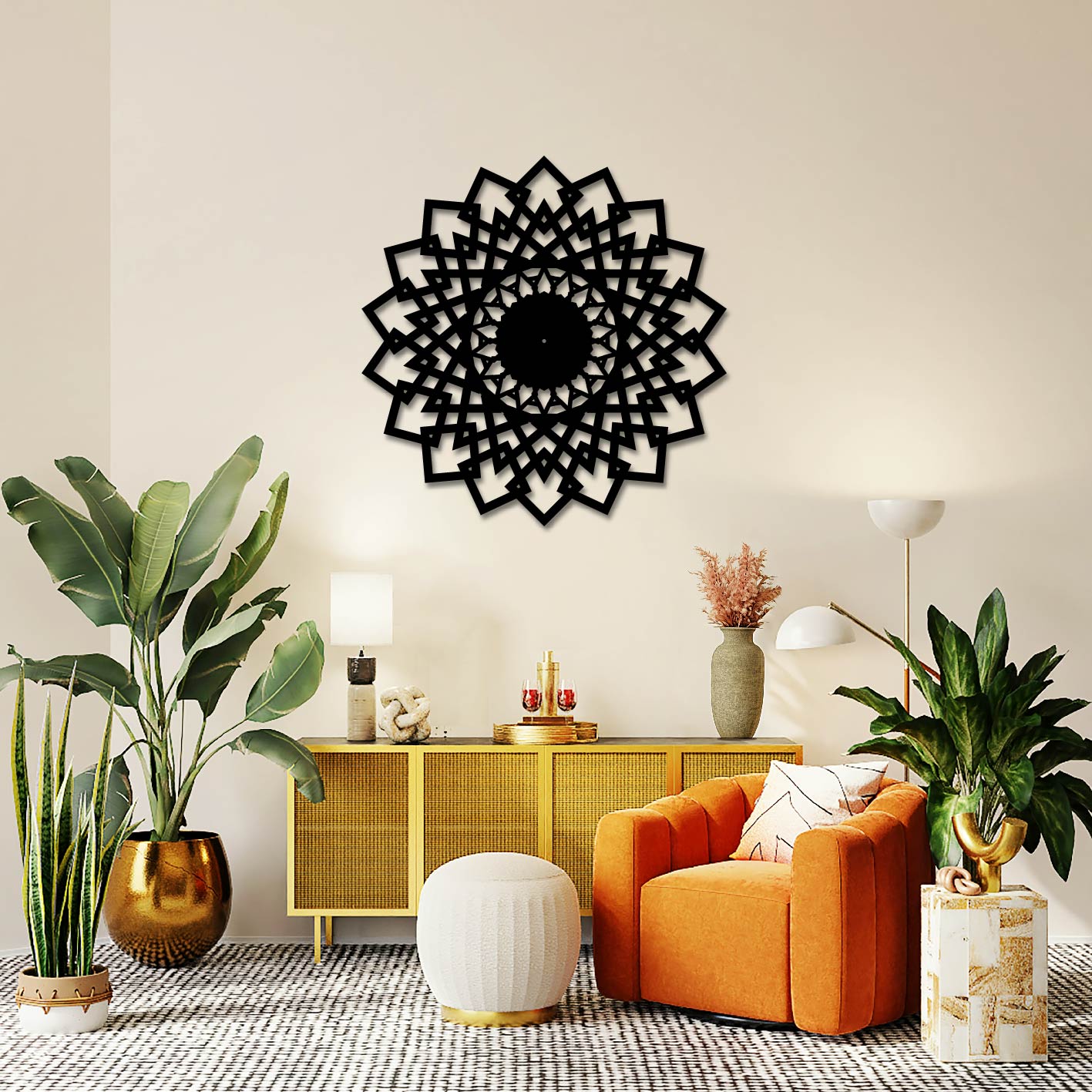 GEOMETRIC MANDALA METAL WALL ART