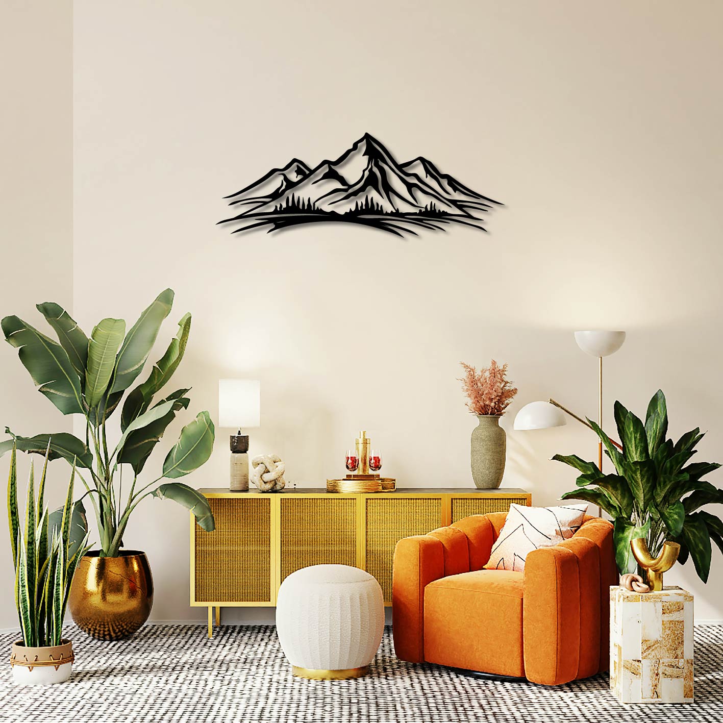 FOREST MOUNTAIN RANGE METAL WALL ART