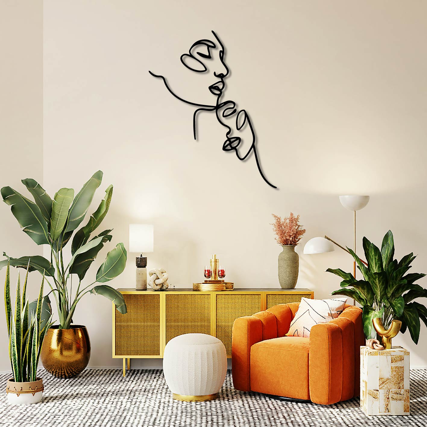 MAN AND WOMAN METAL WALL ART