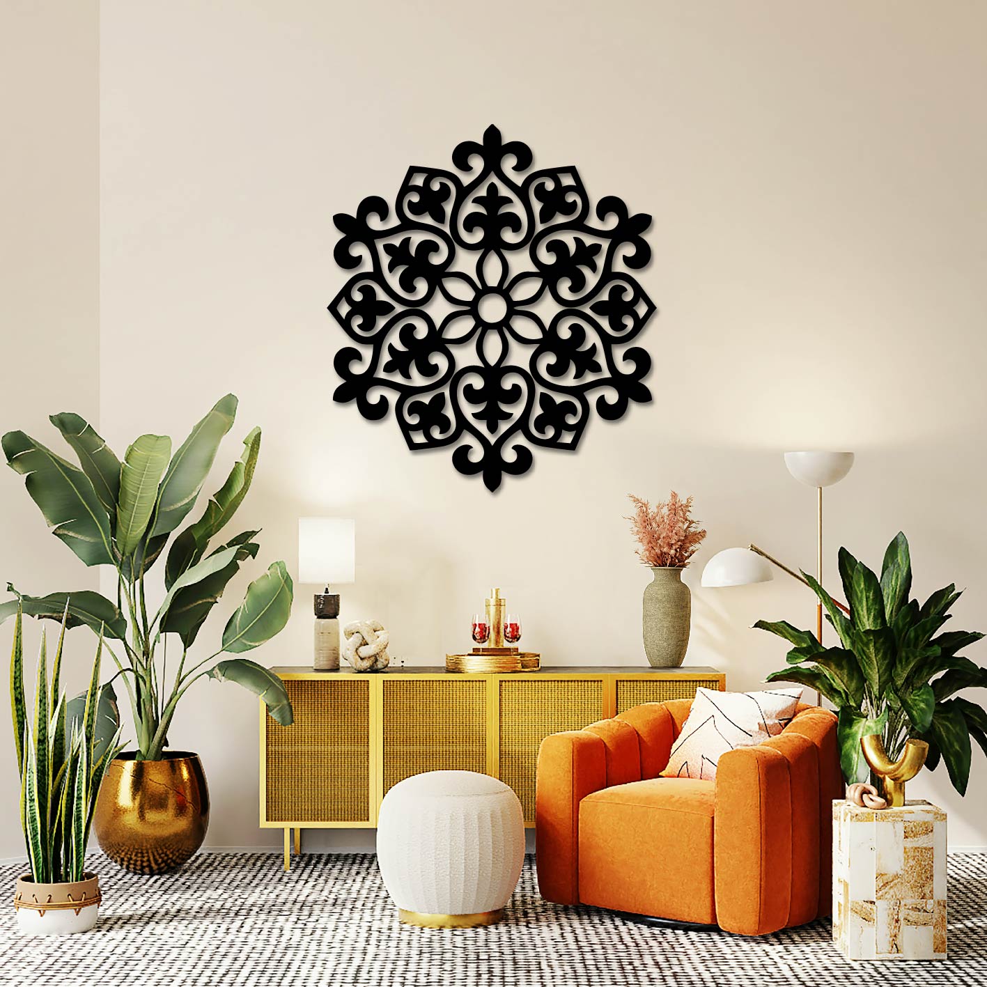 SIMPLE MANDALA PATTERN METAL WALL ART