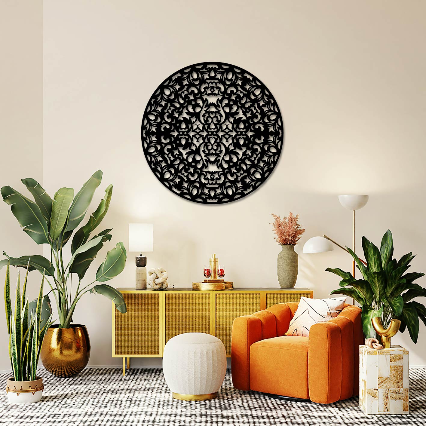 DETAILED DECORATIVE MANDALA METAL WALL ART