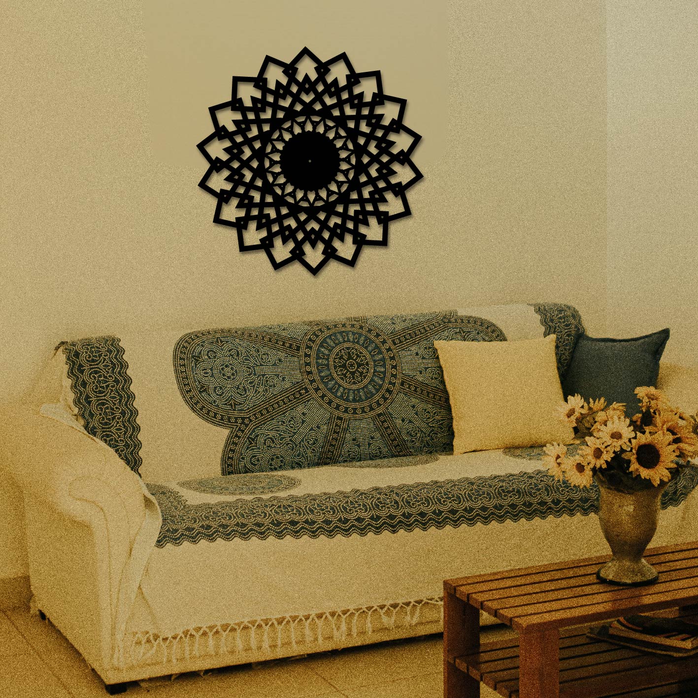 GEOMETRIC MANDALA METAL WALL ART