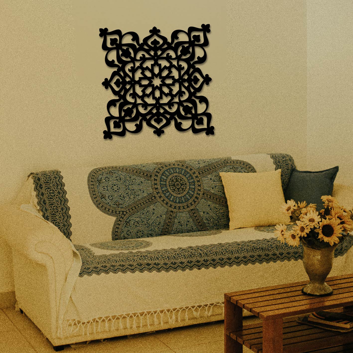 TILE PATTERN MANDALA METAL WALL ART